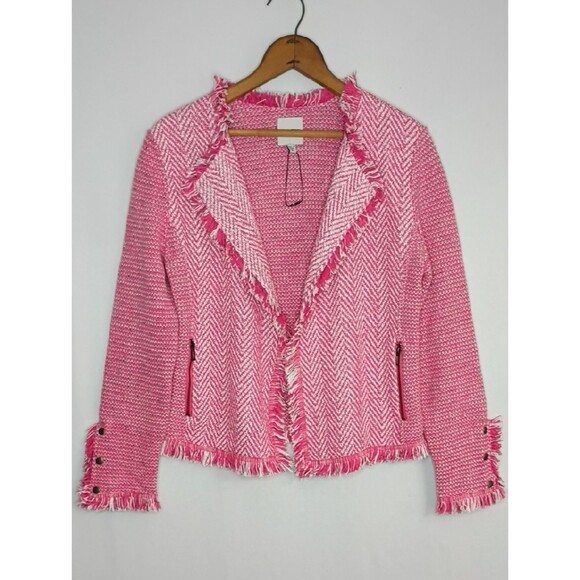 NIC+ZOE Jackets & Blazers - NIC + ZOE Knit Cardigan Sweater Open Women's Sz S Pink Fringe NWOT